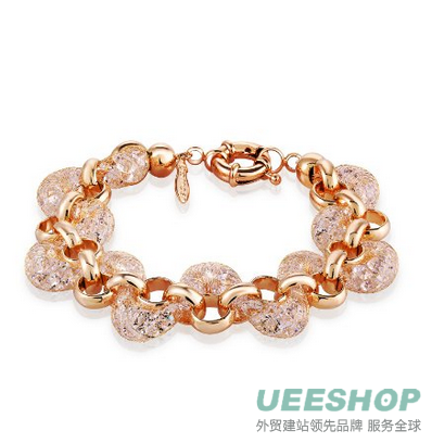 Big Sale!! Bamoer Fashion Gold Plated Unisex Lover Sisters Chain Bracelet Men Women Luxury Wedding Engagement Jewelry Bangle Gift (19cm, YLY