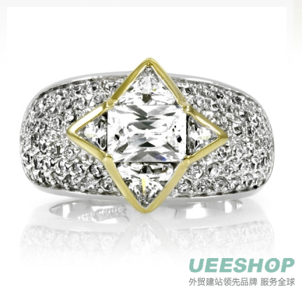 Avindy Jewelry &quot;Chunky Diamonds&quot; Diamond Sprinkle on Wide Golden Band