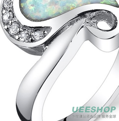 Spiral Red Fire Created Opal Ring, Available in Sizes 6 to 8