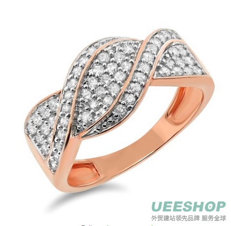 0.51 Carat (ctw) 14k Gold Round Diamond Swirl Twist Fashion Crossover Ring Pave Anniversary Wedding Band
