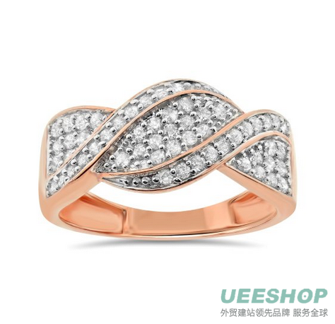 0.51 Carat (ctw) 14k Gold Round Diamond Swirl Twist Fashion Crossover Ring Pave Anniversary Wedding Band