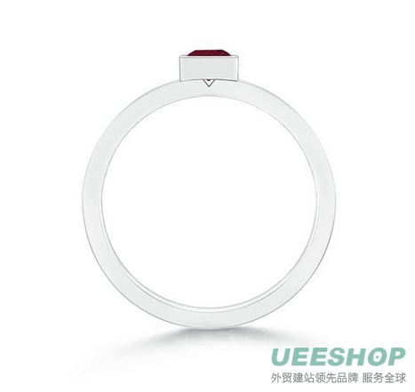 A Quality Square Ruby Ring with Round Diamonds