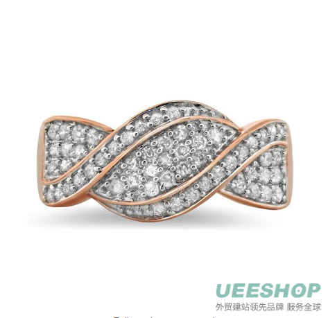 0.51 Carat (ctw) 14k Gold Round Diamond Swirl Twist Fashion Crossover Ring Pave Anniversary Wedding Band