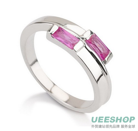Sterling Silver Birthstone Ring Couples Ring Split Band Ring -Available sizes 5,5.5,6,6.5,7