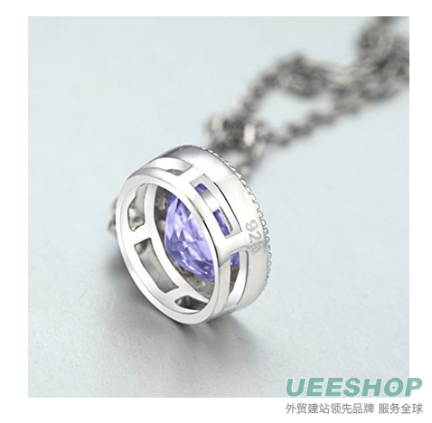 0.69 Ct Round Natural Blue Tanzanite 925 Sterling Silver Pendant with 18" Chain