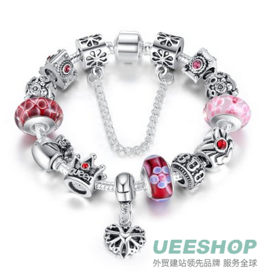 Bamoer Christmas New Arrival Bracelets Big Sale !! Bamoer Fashion Unisex Lover Sisters Bracelet Men Women Luxury Beads Bangles Jewelry Gift (21cm, YLP