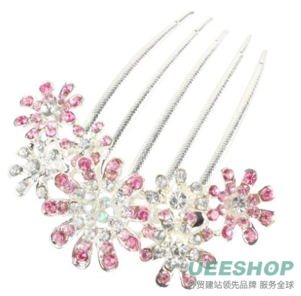 niceeshop(TM) Beautiful Fashion Blue Flowers Crystal Hair Clips