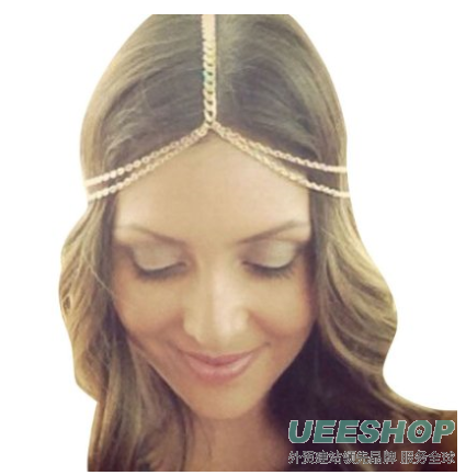 Suppion Women Fashion Metal Head Chain Jewelry Headband Head Piece Hair Band