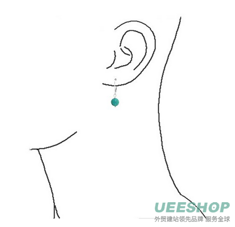 Bling Jewelry Gemstone Simulated Turquoise Bead Dangle Lever Back Earrings Sterling Silver