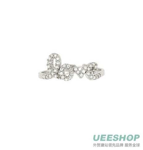 Sterling Silver CZ "Love" Ring