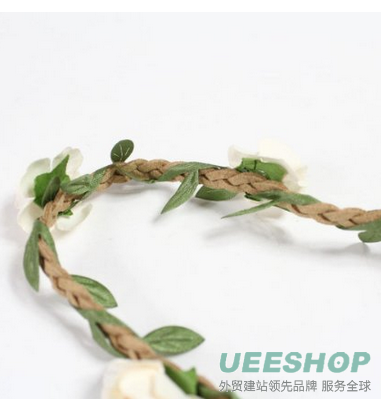 Fashionwu Women Boho Flower Hairband Party Wedding Headbands Beige