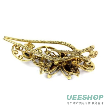 Top Seller Brown Lovely Vintage Jewelry Crystal Butterfly Hairpins Hair Stick- For Hair Clip Beauty Tools