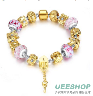 Bamoer Christmas New Arrival Bracelets Big Sale !! Bamoer Fashion Unisex Lover Sisters Bracelet Men Women Luxury Beads Bangles Jewelry Gift (21cm, YLP