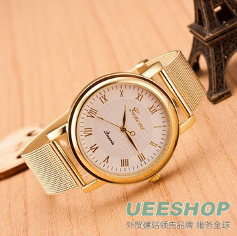 Bessky(TM) 2015 Womens Geneva Quartz Stainless Steel Gold Classic Wrist Watch