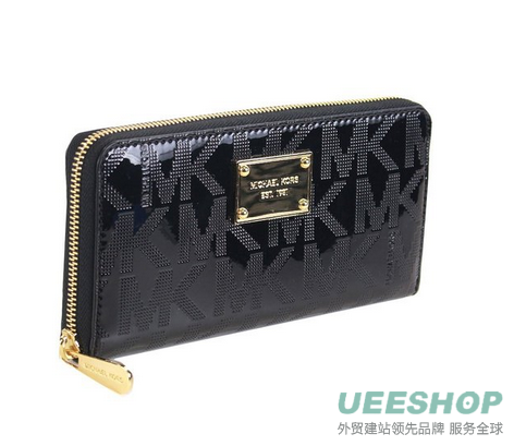 Michael Kors ZA Continental Mirror Metallic Black Signature MK