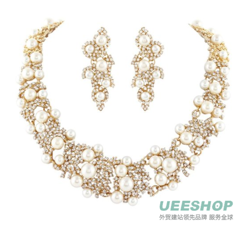 EVER FAITH Bridal Lots Cream Simulated Pearl Jewelry Set Clear Austrian Crystal