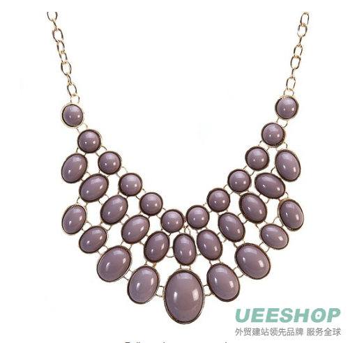 Jane Stone Fashion Bubble Beaded Necklace Bib Statement Bridesmaid Wedding Jewelry