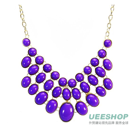 Jane Stone Fashion Bubble Beaded Necklace Bib Statement Bridesmaid Wedding Jewelry