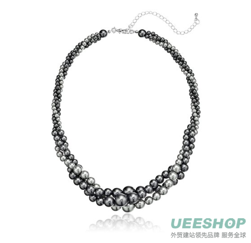 Colored Simulated Three Strand Twisted Pearl Necklace, 18"