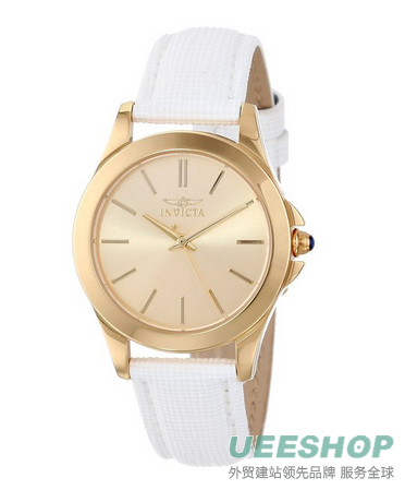 Invicta Women's 15150 "Angel" 18k Yellow Gold Ion-Plated Stainless Steel and Brown Leather Watch