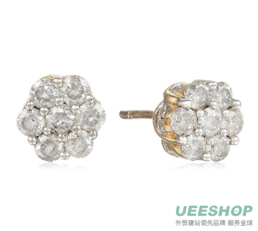 10k Yellow Gold Diamond Stud Earrings (1 cttw)