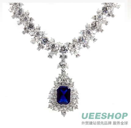 Night at the Oscars CZ Sapphire Necklace