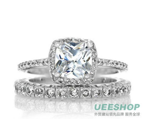 CZ Halo Cushion Cut Engagement Ring