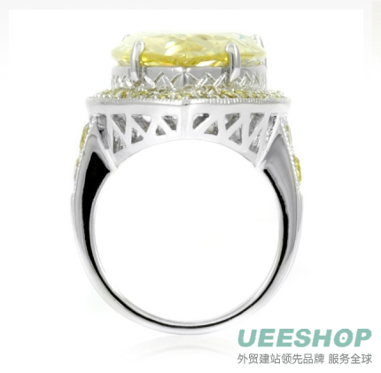 Tabitha's Cocktail Ring - Canary Tear Drop