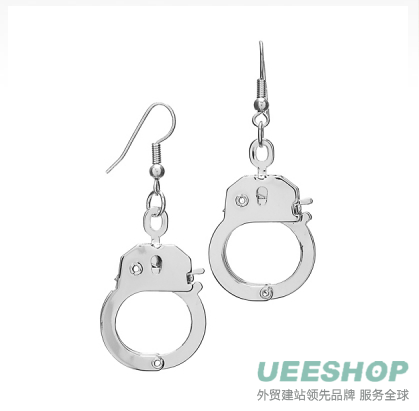 Cammy's handcuff Earrings - Silver Tone handcuff Jewelry