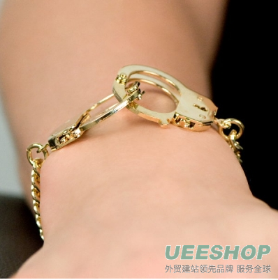 Caine's handcuff Bracelet - Gold Tone handcuff Jewellery