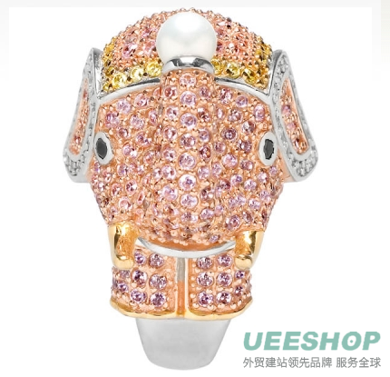 Zoelle's Pink Elephant Cocktail Ring - Sterling Silver