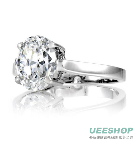 Cubic Zirconia Oval Cut Solitaire Engagement Ring