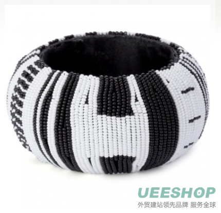 nOir Large Seed Bead Cuff Bracelet
