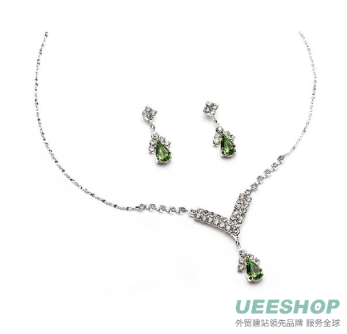 USABride Rhinestone Drop Necklace & Earring Set Jewelry 1223