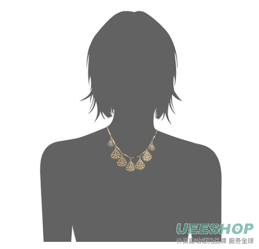 1928 Jewelry Vine Filigree Teardrop Collar Necklace, 16" + 3" extender