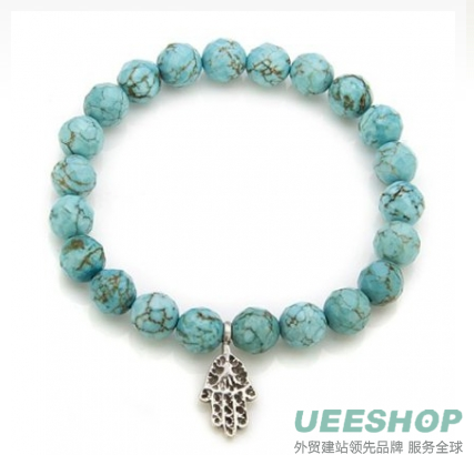 Satya Jewelry Health And Healing Silver Turquoise Stretch Bracelet