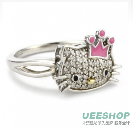 Hello Kitty &quot;Sweet Statement Princess&quot; Sterling-Silver Ring, Size 7
