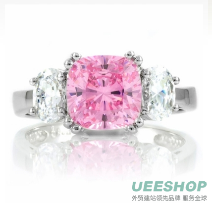 Evelyn's Three Stone Pink CZ Ring - Final Sale