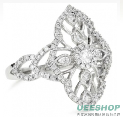Katie Decker &quot;Baroque&quot; 18k White Gold and Diamond Ring, Size 7
