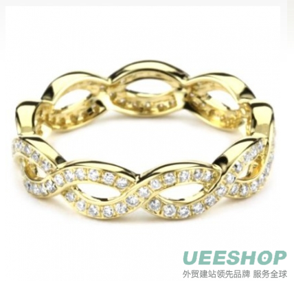 Katie Decker "Eternity" 18k Yellow Gold and Diamond Twist Band