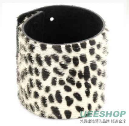 Streets Ahead 2.5" Italian Hair Calf Cuff Bracelet with Cheetah Print