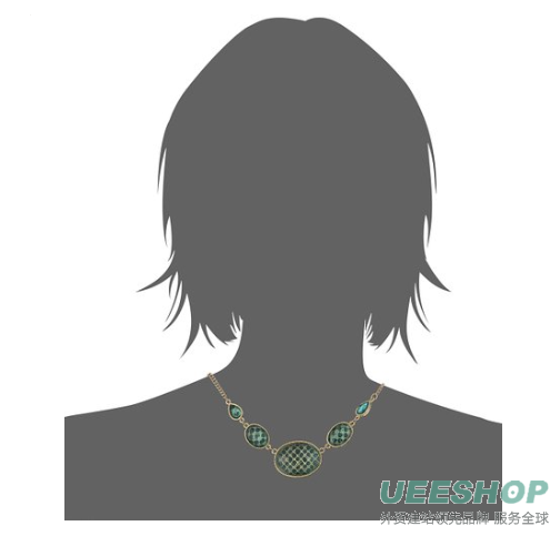 1928 Jewelry "Aqua Verde" Gold-Tone Light Aqua Oval Faceted Collar Necklace, 16"
