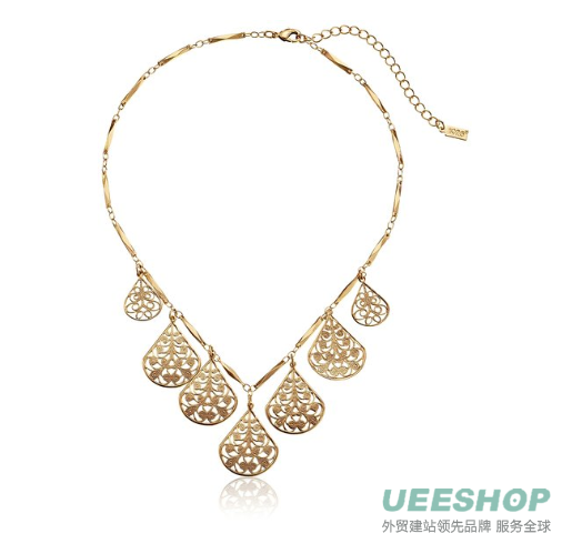 1928 Jewelry "Social Essentials" Gold-Tone Colorado Topaz Filigree Disk Pendant Necklace, 16"+3"