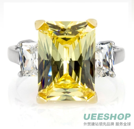 Montbeliard Canary Cocktail Ring - 9 TCW