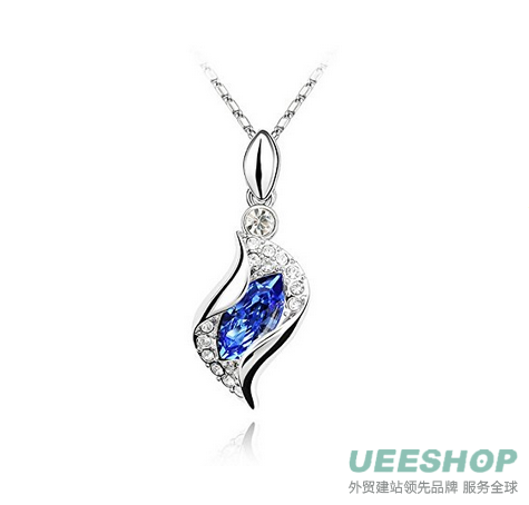 KATGI White Gold Plated Rhinestone Colorful Flash Drill Phoenix Crystal Pendant Necklace