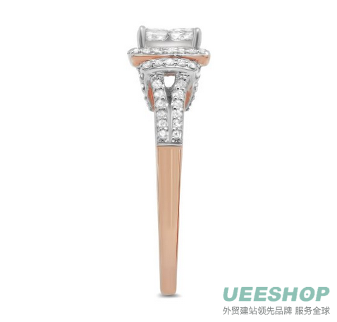Carat ctw 14k Gold Pris Cut Round Diamond Halo Bridal Anniversary Engagement Ring Wedding Band