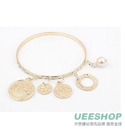 Doinshop New Useful Cute Nice Korean Style Girls Exquisite Coin Pearl Hollow Bracelet Jewelry