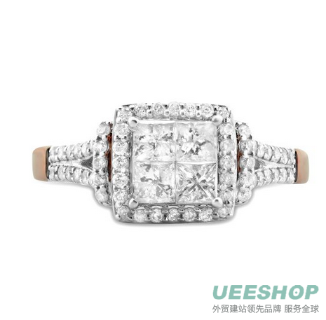 Carat ctw 14k Gold Pris Cut Round Diamond Halo Bridal Anniversary Engagement Ring Wedding Band