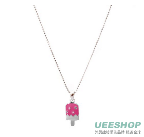 Mini Ice Cream Bar Necklace, Fuschia Color