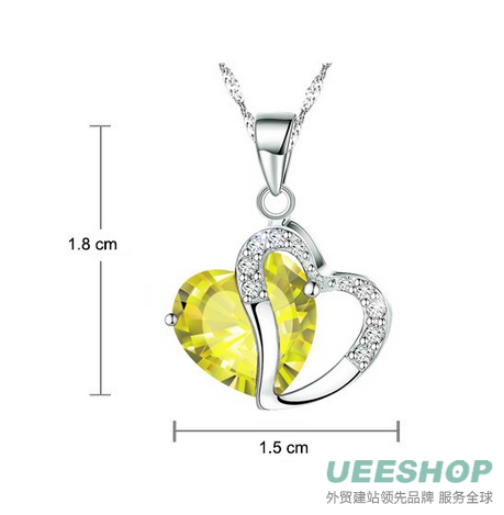 KATGI White Gold Plated Rhinestone Colorful Flash Drill Phoenix Crystal Pendant Necklace